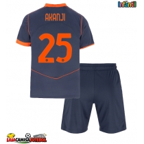 Camisa de Futebol Inter Milan Manuel Akanji #25 Equipamento Alternativo Infantil 2025-26 Manga Curta (+ Calças curtas)